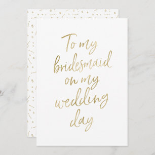 Invitación Golden "A mi dama de honor en mi día de boda"