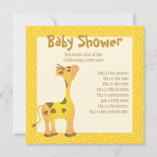 Invitación Golden Baby Giraffe