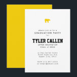 Invitación Golden Bear Varsity Text-only Grad Party<br><div class="desc">This minimalist grad invitation includes sporty lettering and room for lots of text. Please visit my Zazzle store for other options and coordinating grad party items. Don't hesitate to DM if you have requests for this design or matching pieces.</div>