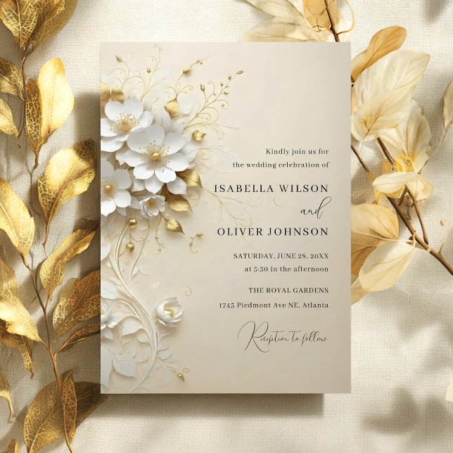 Invitación Golden Blossom Wedding Invitation (Subido por el creador)