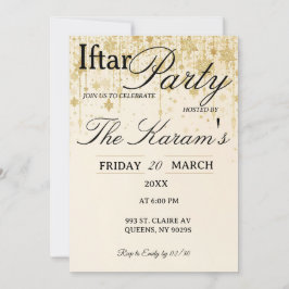 Invitación Golden Boho Minimalist Mosque Ramadan Iftar Party 