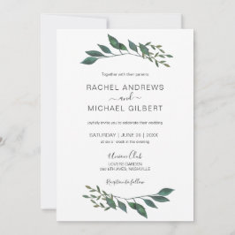 Invitación Golden borders eucalypt wedding collection