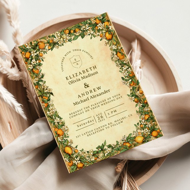 Invitación Golden Citrus Garden Wedding (Subido por el creador)