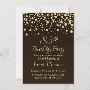 Invitación Golden Conettti 85th Birthday Party Invitation