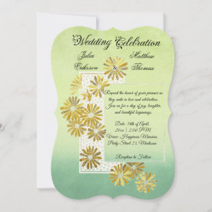 Invitación Golden Daisy Dream Elegance Romance Moda de época