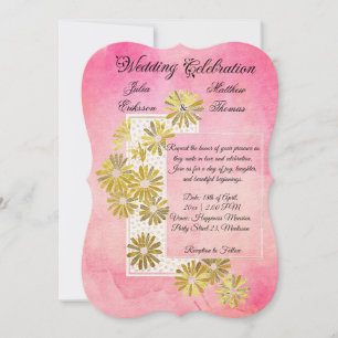 Invitación Golden Daisy Dream Elegance Romance Moda de época