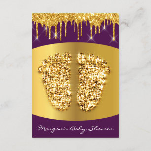 Invitación Golden Dris Chica real de pies de Baby Shower Mars