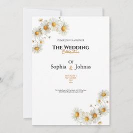 Invitación golden elegant daisy flower wedding invitation