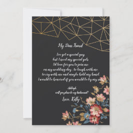 Invitación Golden Geometric será mi novia