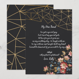 Invitación Golden Geometric será mi novia