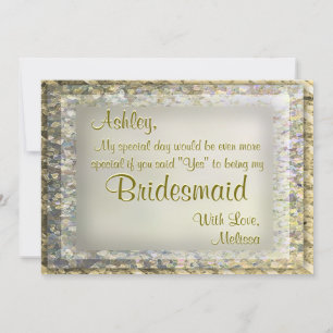 Invitación Golden Glam Bridesmaid