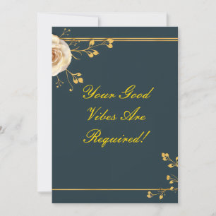 Invitación Golden Good Vibes Floral Motifs