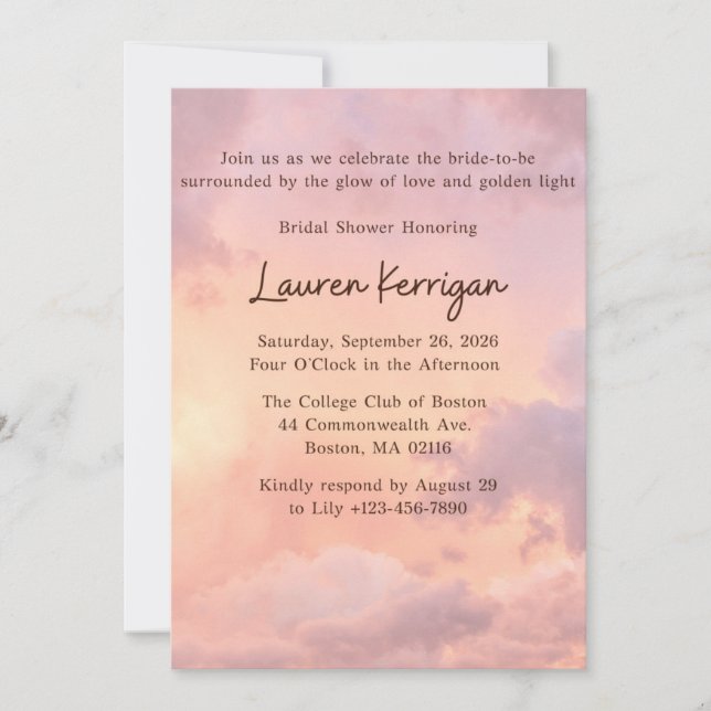 Invitación Golden Hour Bridal Shower Invitation (Anverso)