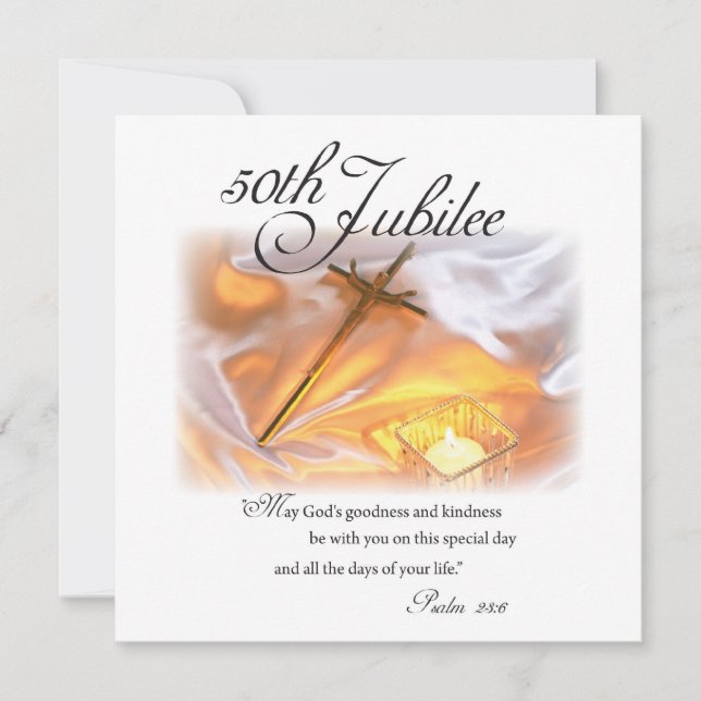 Invitación Golden Jubilee Religious Life, Cross Candle (Anverso)
