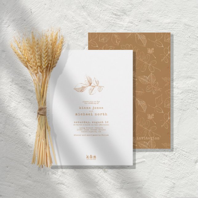 Invitación Golden Leaf Boda Gold ID655 (Subido por el creador)