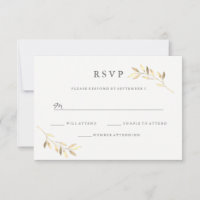 Golden Leaf Garden Wedding Digital o Print RSVP