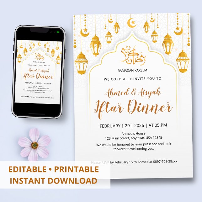 Invitación Golden Lentern Islamic Iftar Invitation (Subido por el creador)