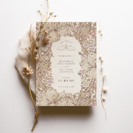Invitación Golden Lily Boda Stationery Earthy Tones