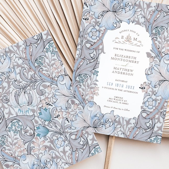 Invitación Golden Lily Boda Suite Pink Cream Morris (Subido por el creador)