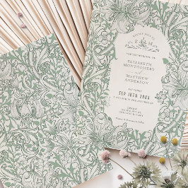 Invitación Golden Lily Boda Suite Sage Green Morris