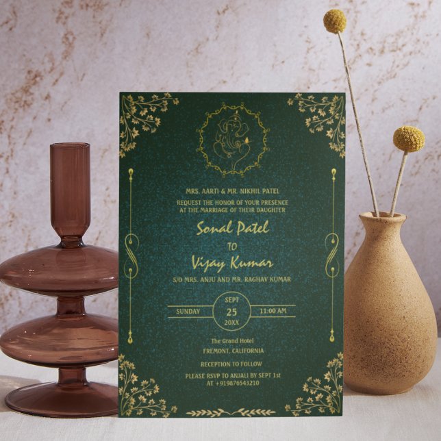 Invitación Golden Logo del Boda hindú real Ganesha (Subido por el creador)