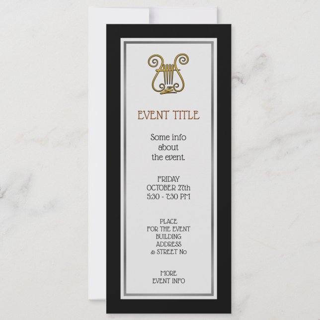 Invitación Golden Lyre (Reverso)