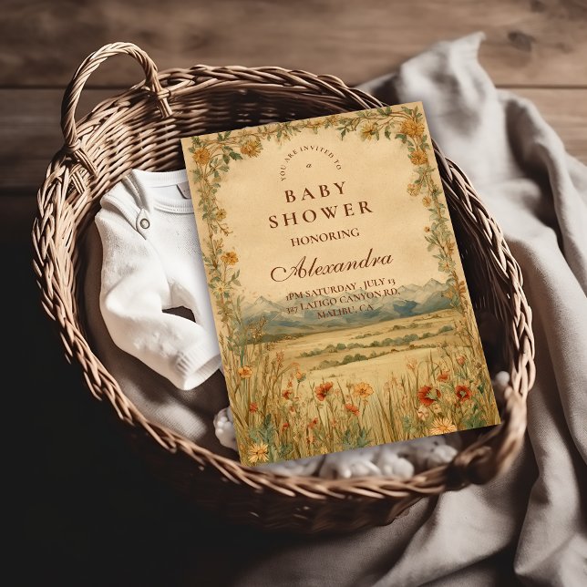 Invitación Golden Meadow Heirloom Baby Shower (Subido por el creador)