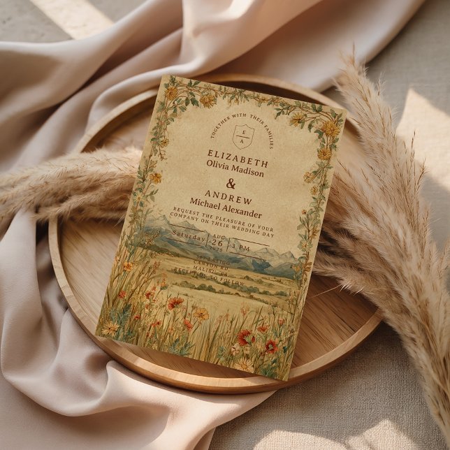 Invitación Golden Meadow Mountain Wedding (Subido por el creador)