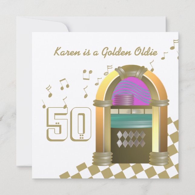 Invitación Golden Oldies Juke Box (Anverso)