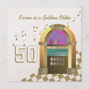 Invitación Golden Oldies Juke Box
