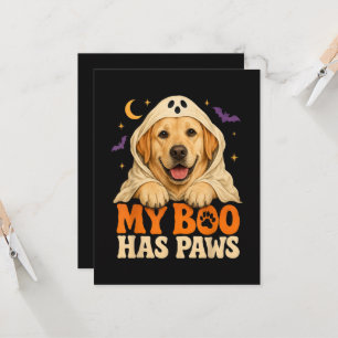 Invitación Golden Retriever Halloween Patas Espeluznantes
