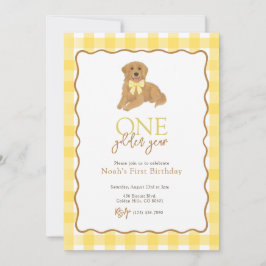 Invitación Golden Retriever One Golden Year First Birday