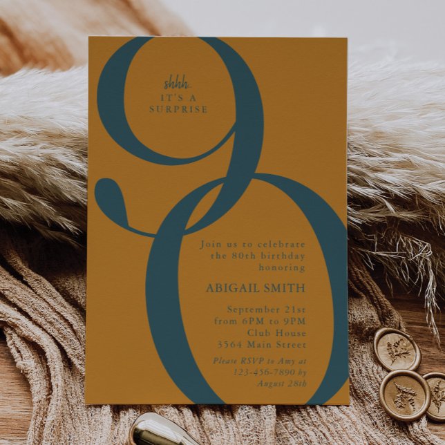 Invitación Golden Shh It's a Surprise 90th Birthday Party (Subido por el creador)