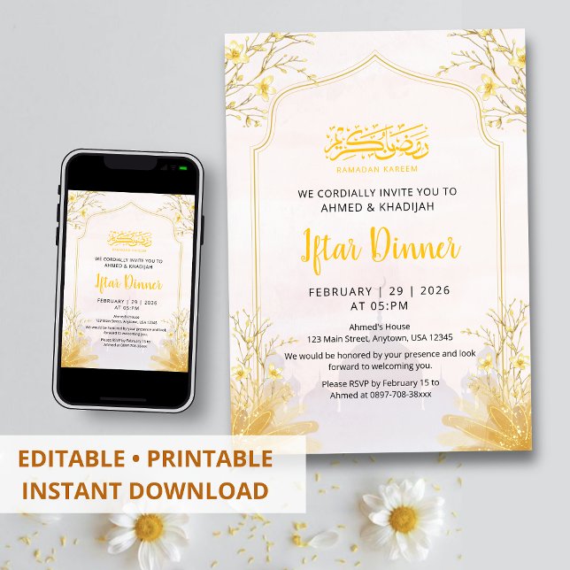 Invitación Golden Spring Branch Iftar Dinner Invitation (Subido por el creador)