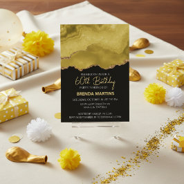 Invitación Golden Yellow Gold Glitter  Watercolor