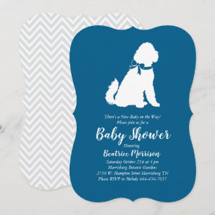 Invitación Goldendoodle Dog Baby Shower Blue Boy