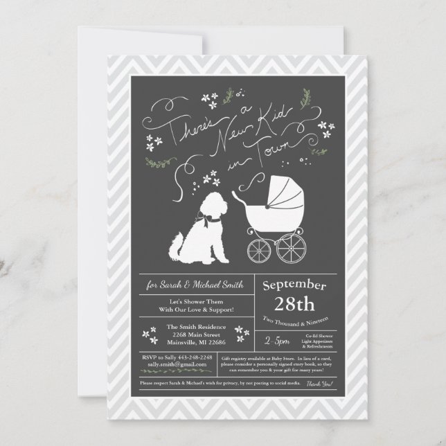 Invitación Goldendoodle Dog Baby Shower Sexo Neutral (Anverso)