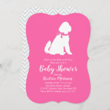 Goldendoodle Dog Chica rosa Baby Shower