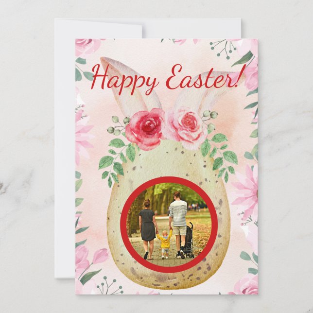 Invitación Golder Easter egg with photo (Anverso)
