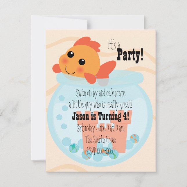 Invitación Goldfishy en un Bowl (Anverso)