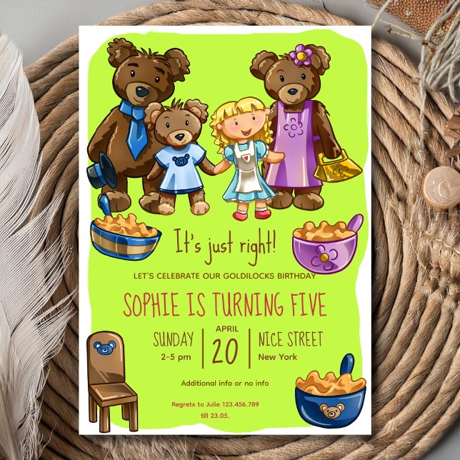 Invitación Goldilocks  Birthday Invitation (Subido por el creador)