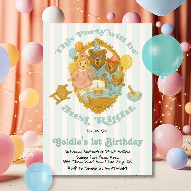 Invitación Goldilocks & the Three Bears Birthday Party (Subido por el creador)