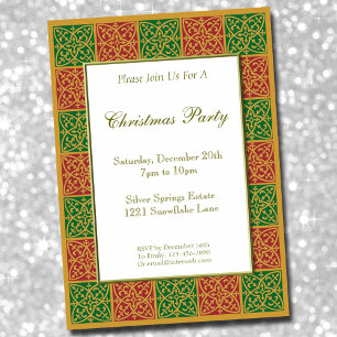 Invitación Golds verdes rojos Elegantes Navidades editables 5