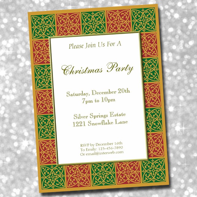 Invitación Golds verdes rojos Elegantes Navidades editables 5 (Subido por el creador)