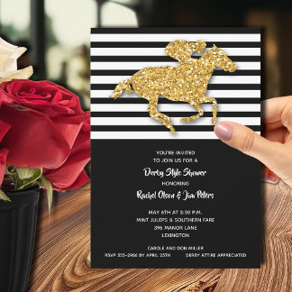 Invitación Goles de caballo de oro Derby Bridal Shower