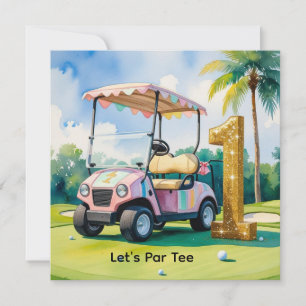 Invitación Golf 1er cumpleaños golfista Turning uno