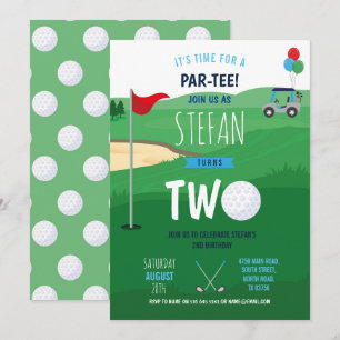 Invitación Golf 2º cumpleaños Dos Golf Invitan a la Diversión