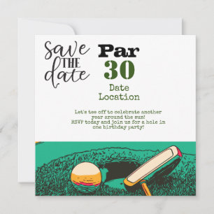 Invitación Golf 30.º fiesta de cumpleaños