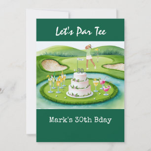 Invitación Golf 30 cumpleaños Par tee treinta fiestas