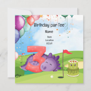 Invitación Golf 3 Tema de cumpleaños para Fiesta de golfista